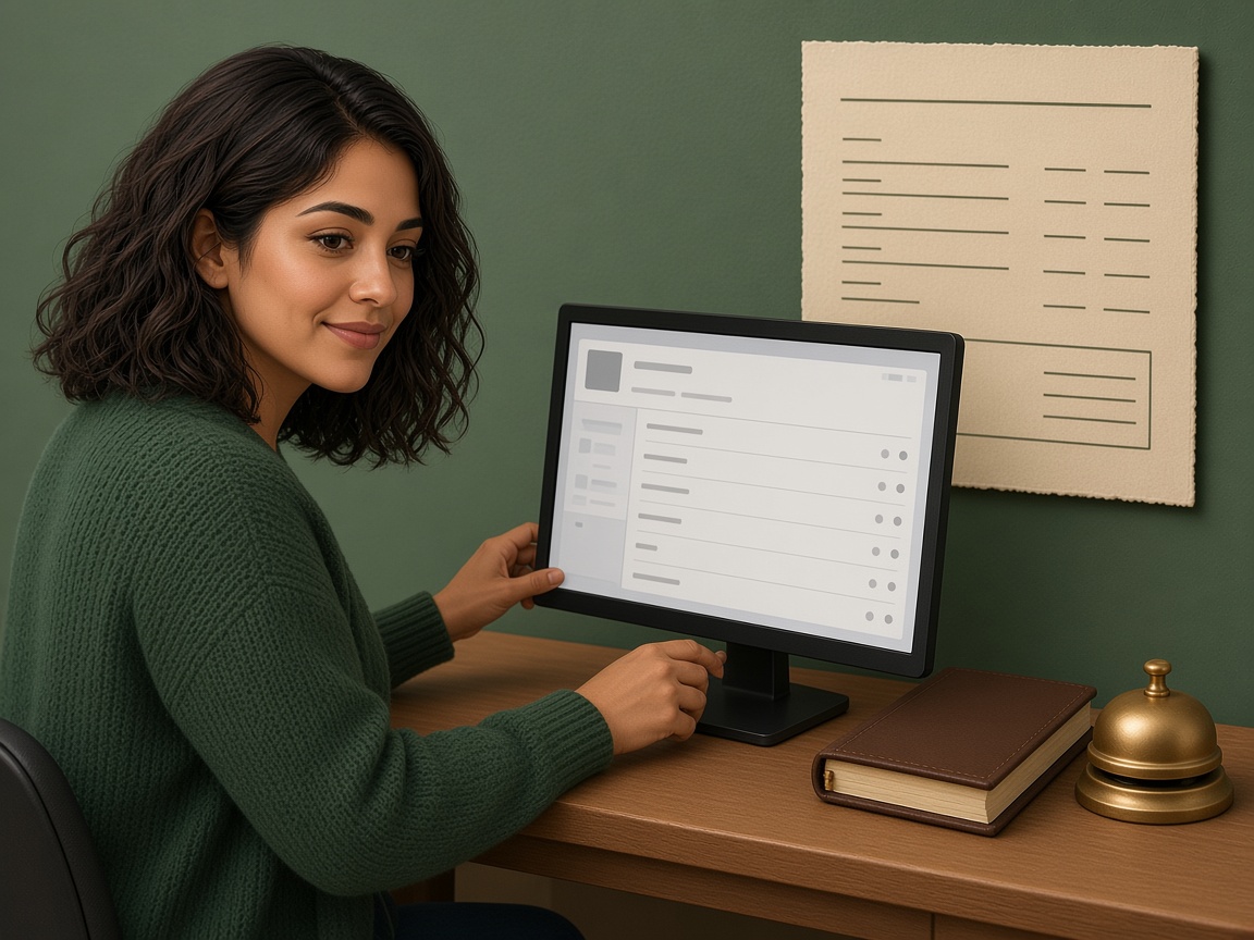 A front office desk with the Saaniya mascot