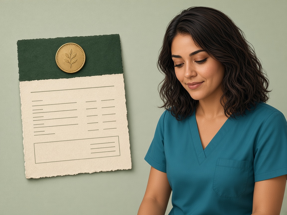 An invoice with a gold seal and the Saaniya mascot
