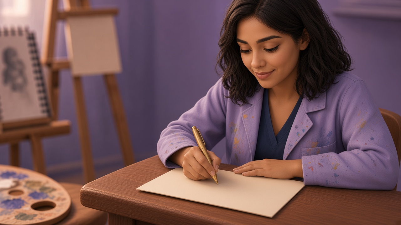 The Saaniya mascot writing a note